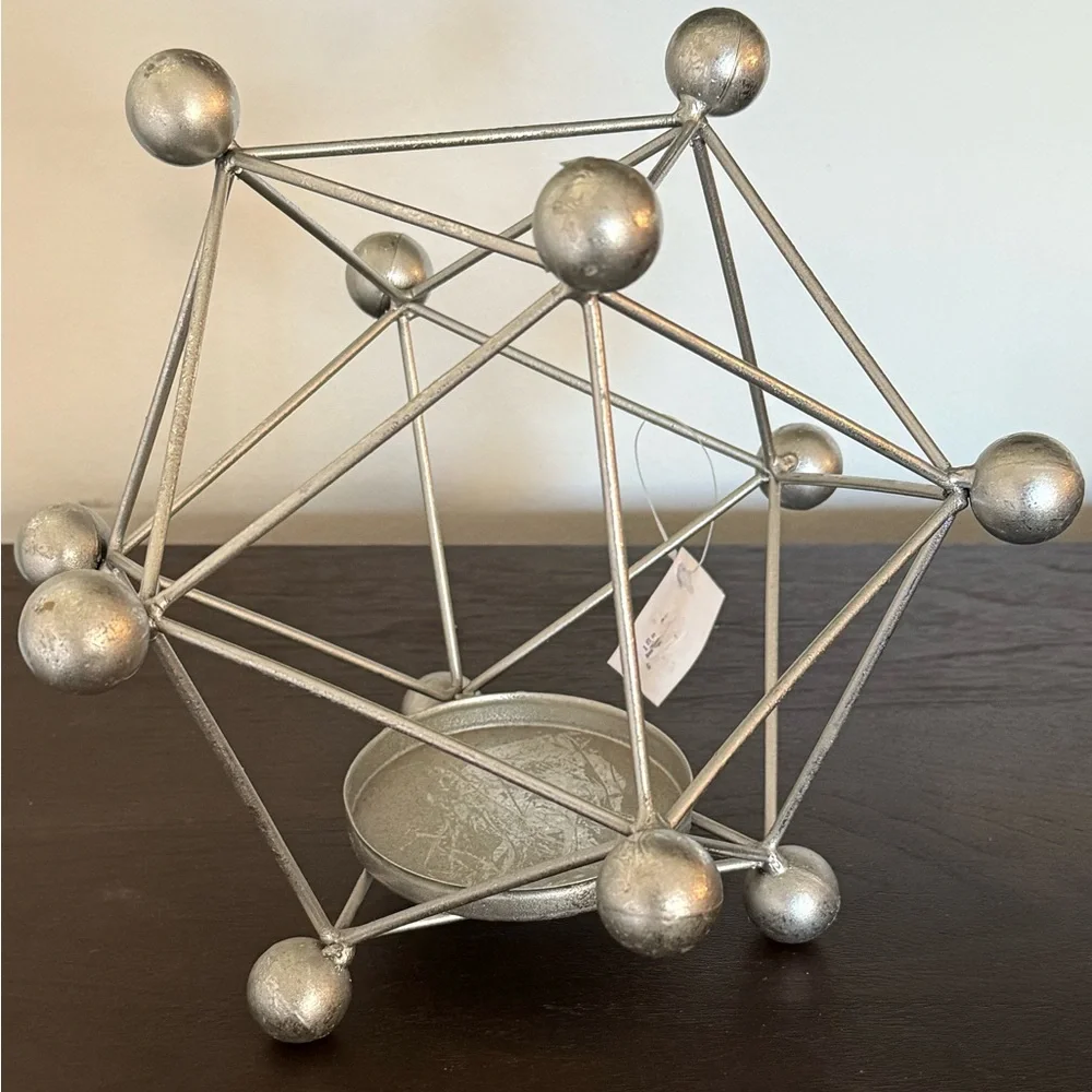 Bed Bath & Beyond Metal Geometric Candle Holder Lantern 10x9”